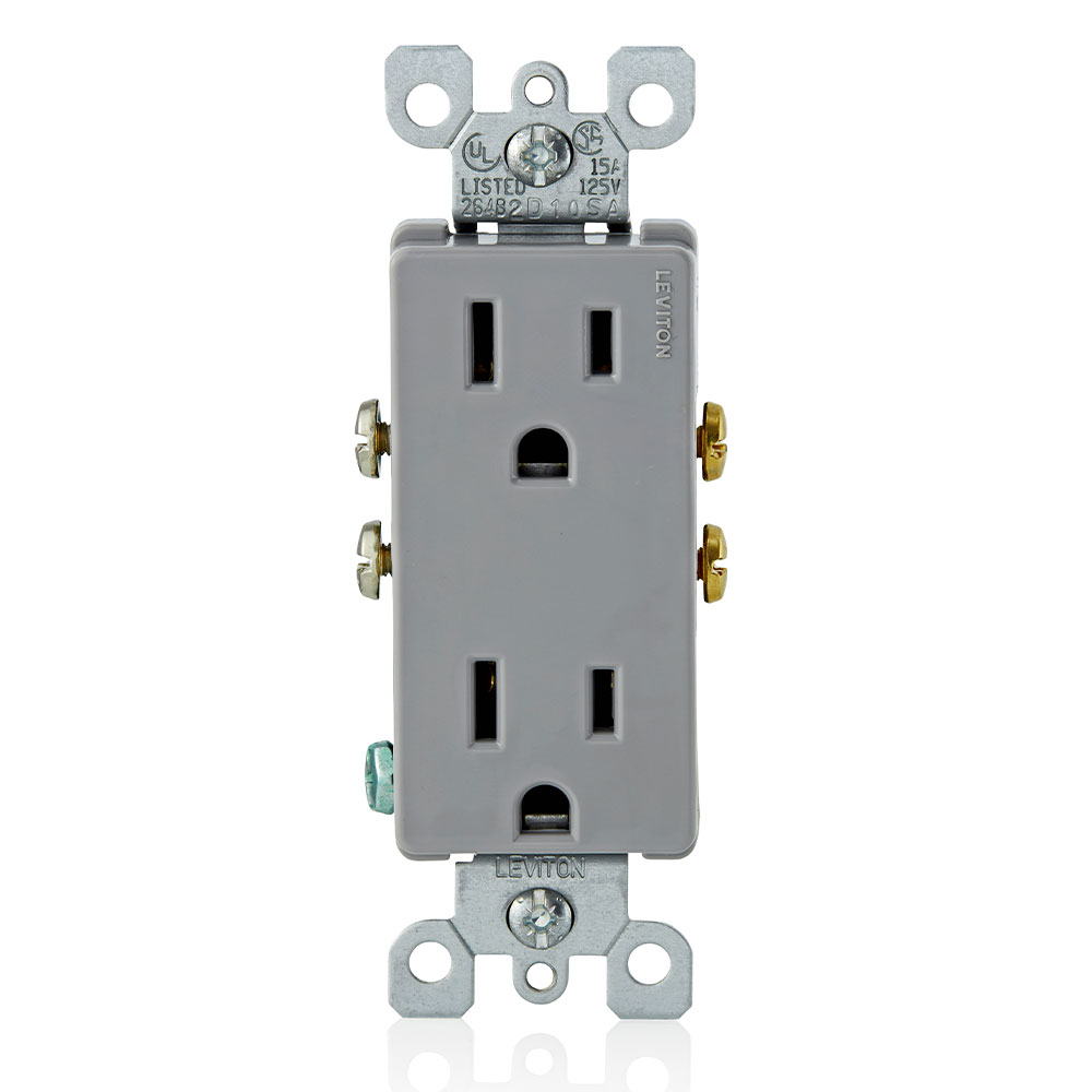 Leviton 5325-I Ivory Decora Duplex Receptacle – 2P 3W, NEMA 5-15R, 15A 125V, NEW